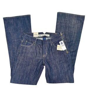 VTG‎ Y2K Gap Jeans Low Rise Boot Cut Sz 4 Dark Blue Sandblast Wash NWT Deadstock